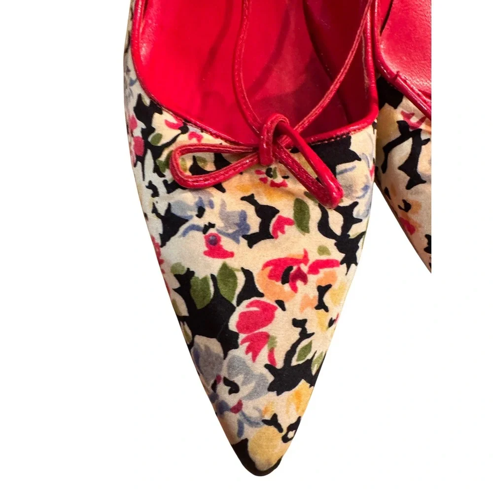 LAutre Chose Floral Kitten Heel Pointed Toe Pumps 38 vintage inspired silhouette - Picture 8 of 8